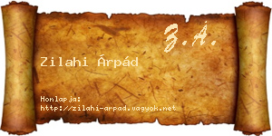 Zilahi Árpád névjegykártya